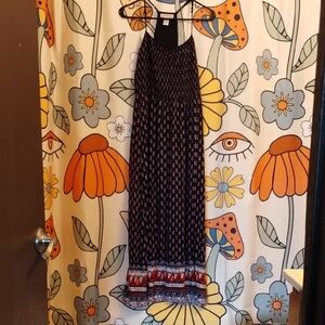 Band of Gypsies Black and Red Patterned Maxi Dress